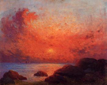 Ferdinand Loyen Du Puigaudeau : The Sun Setting on the Sea